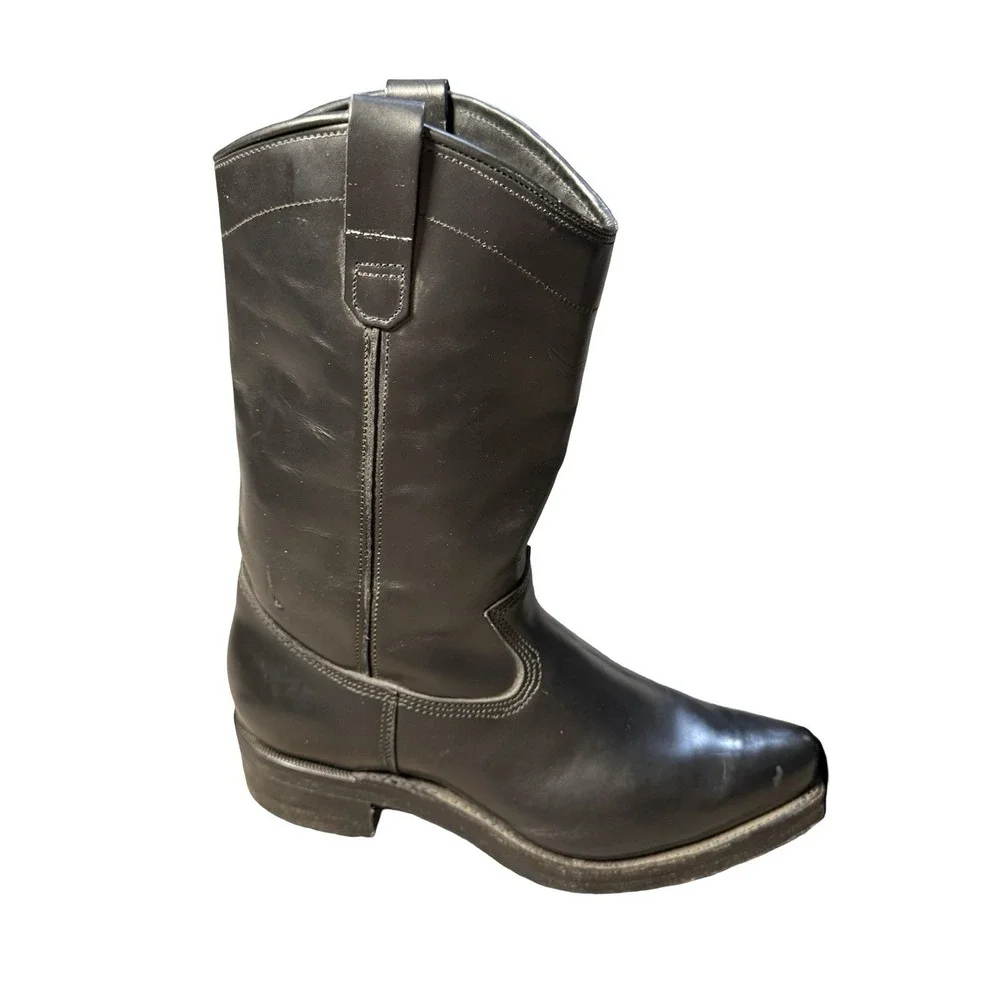 Dayton Black Beauty Motorcycle Boots Vintage - Sz 10.5 Chromexcel Triple-Sole
